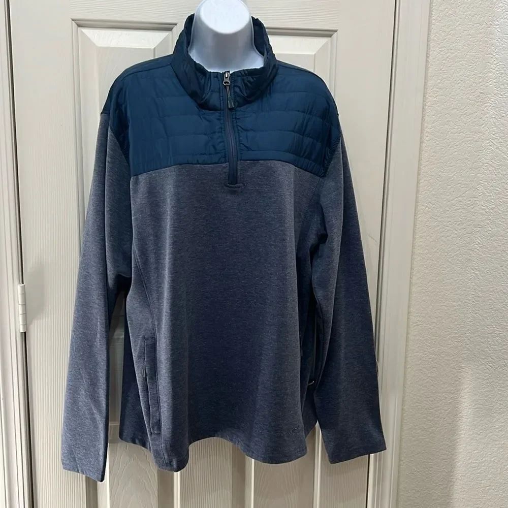 Eddie Bauer Jacket Sz XXL Colorblock Blue Zipper Mesh Pockets Nylon Top Slip On